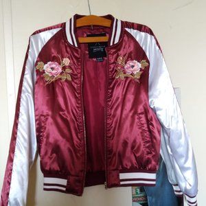 Streetwear Society Red Floral Bomber Jacket